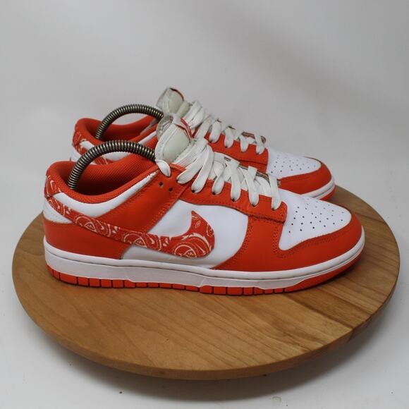 Nike Shoes Womens 9.5 Dunk Low Essential Orange Paisley Sneaker Chic DH4401-103 - Picture 1 of 10